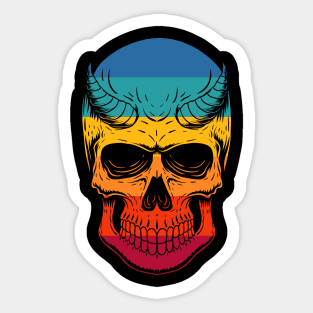 Skull With Horns Sticker